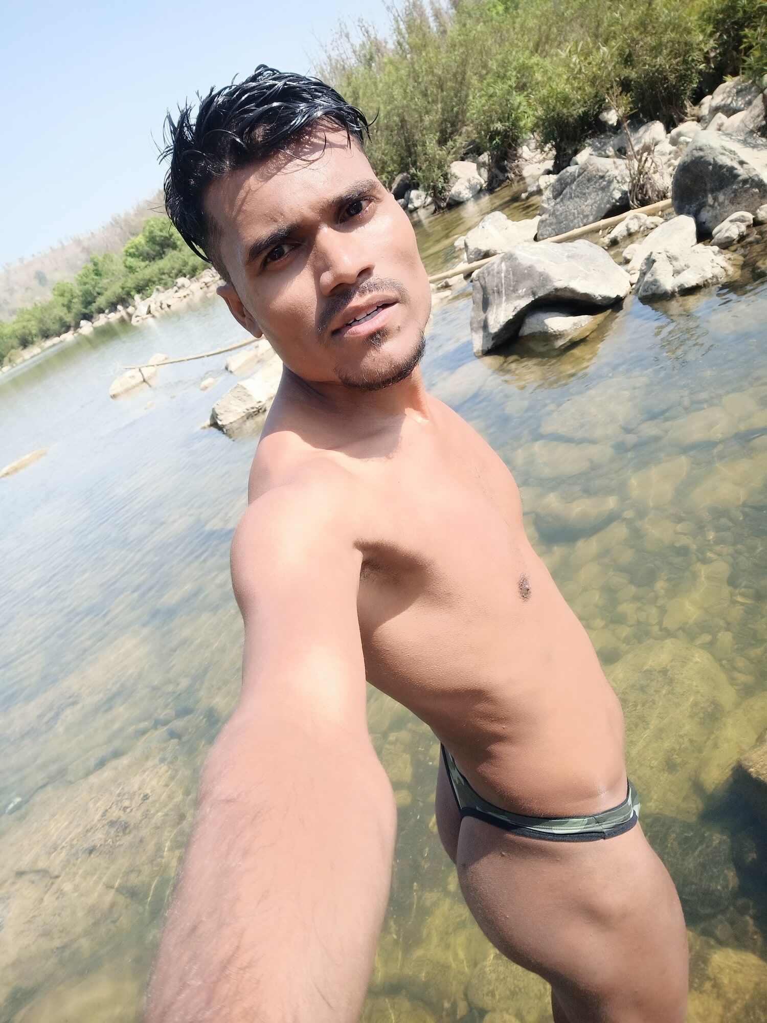 Sanju gamit on river advanture hot and sexy looking in man  #24