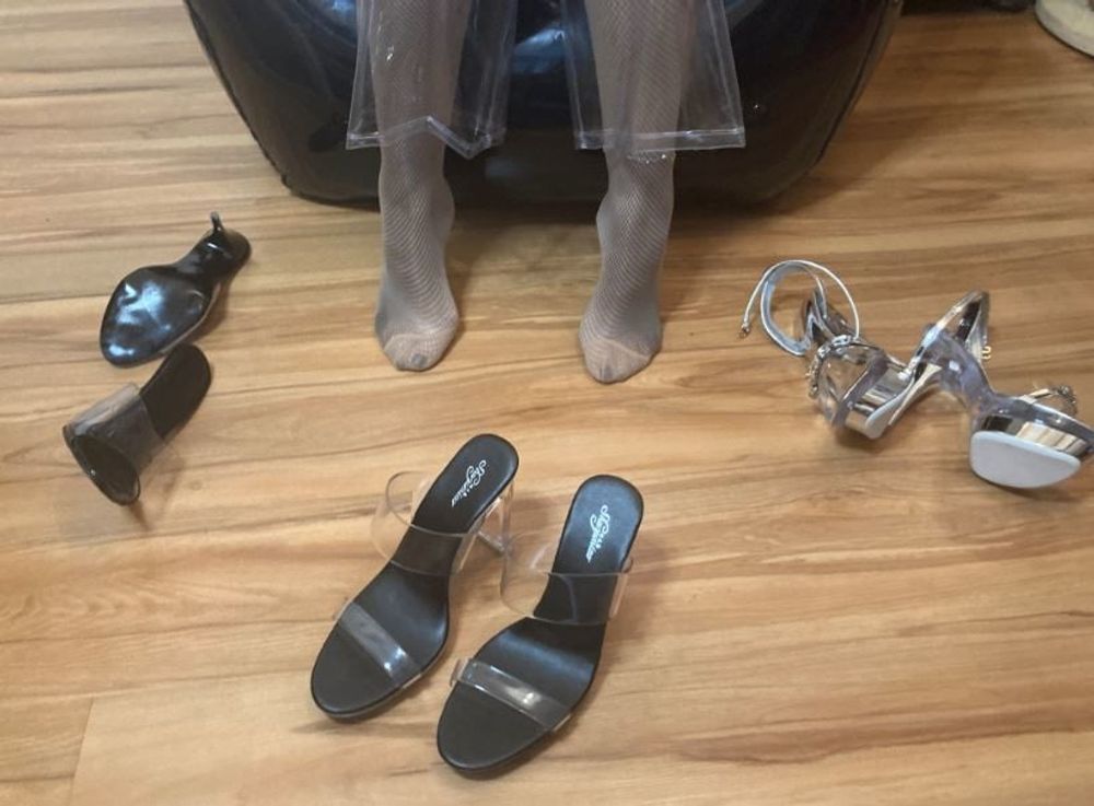 Clear High Heels and Clear PVC Fetish #19