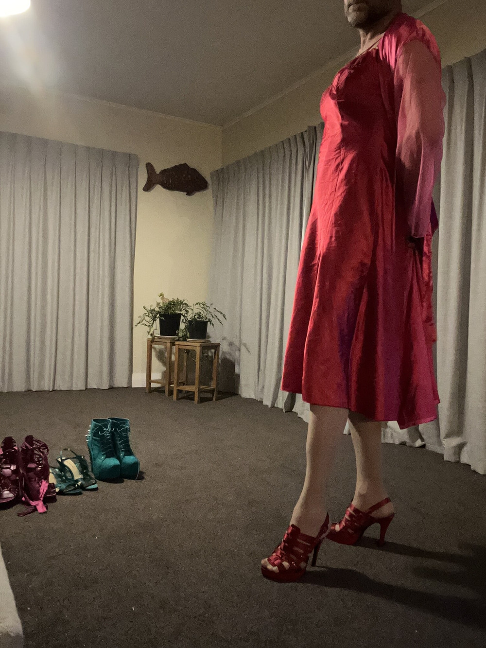 Stunning red lingerie and matching high heels  #4