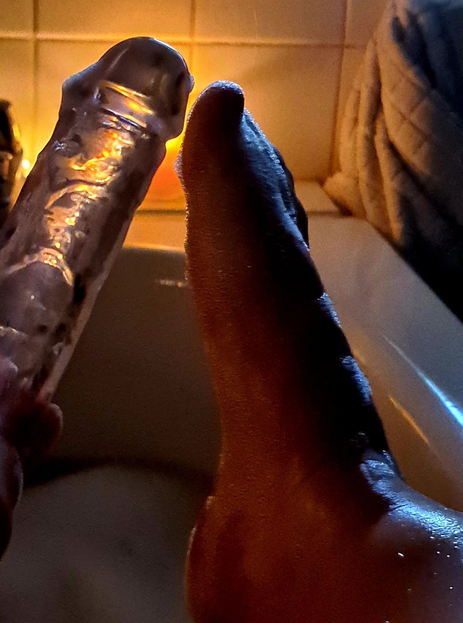 Foot and sextoy . Bathtime #4