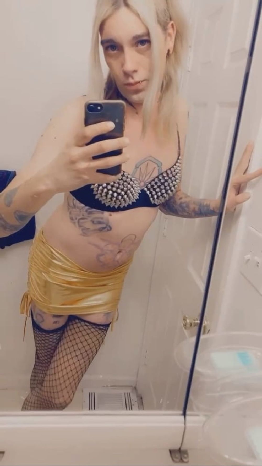 Sexy Gold Miniskirt Slut #47