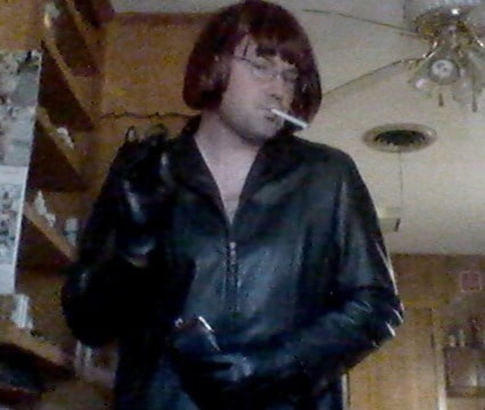 Jenna smoking in leather #5