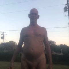 In the back yard naked