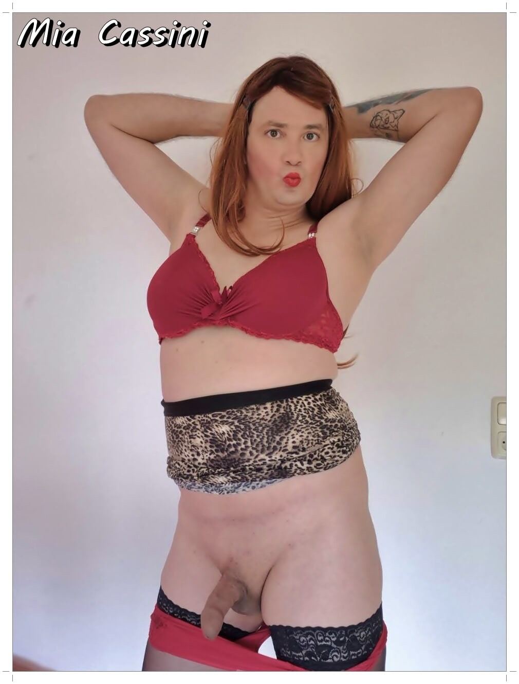 Red Lingerie & leopard Miniskirt #38