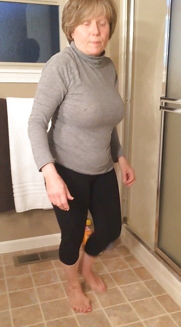 GILF gets naked to clean the shower #51