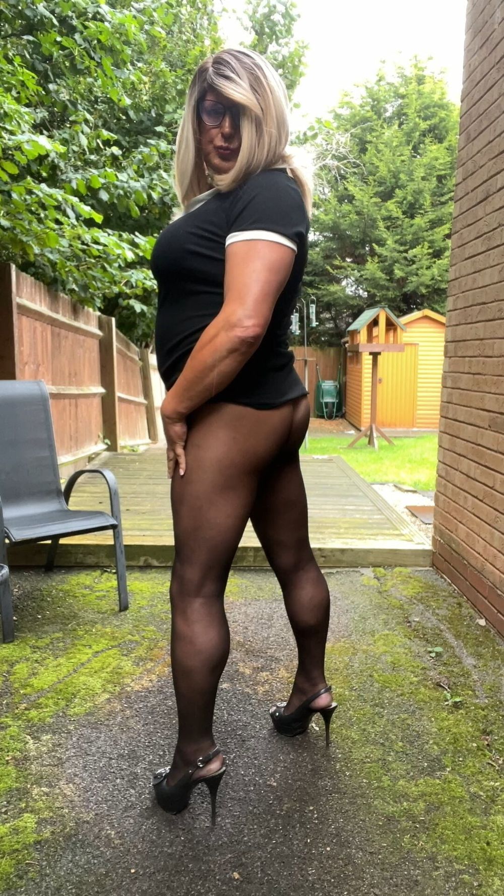 Crossdresser Kellycd2022 in black seamless pantyhose  #49