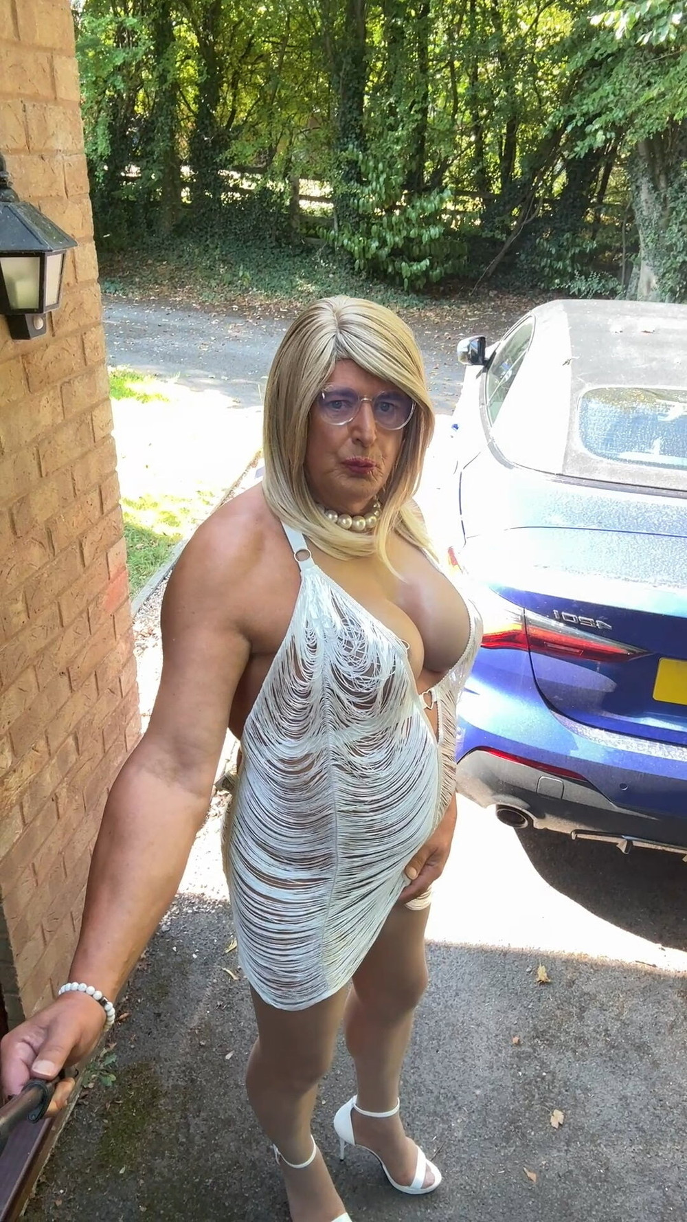Sexy Crossdresser Kelly’s in tassels dress and pantyhose  #41