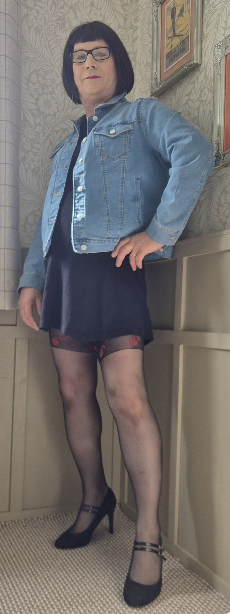Mature Crossdresser in  a little black dress  #2