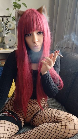 Adorable Alt Girl smoking a cig #7