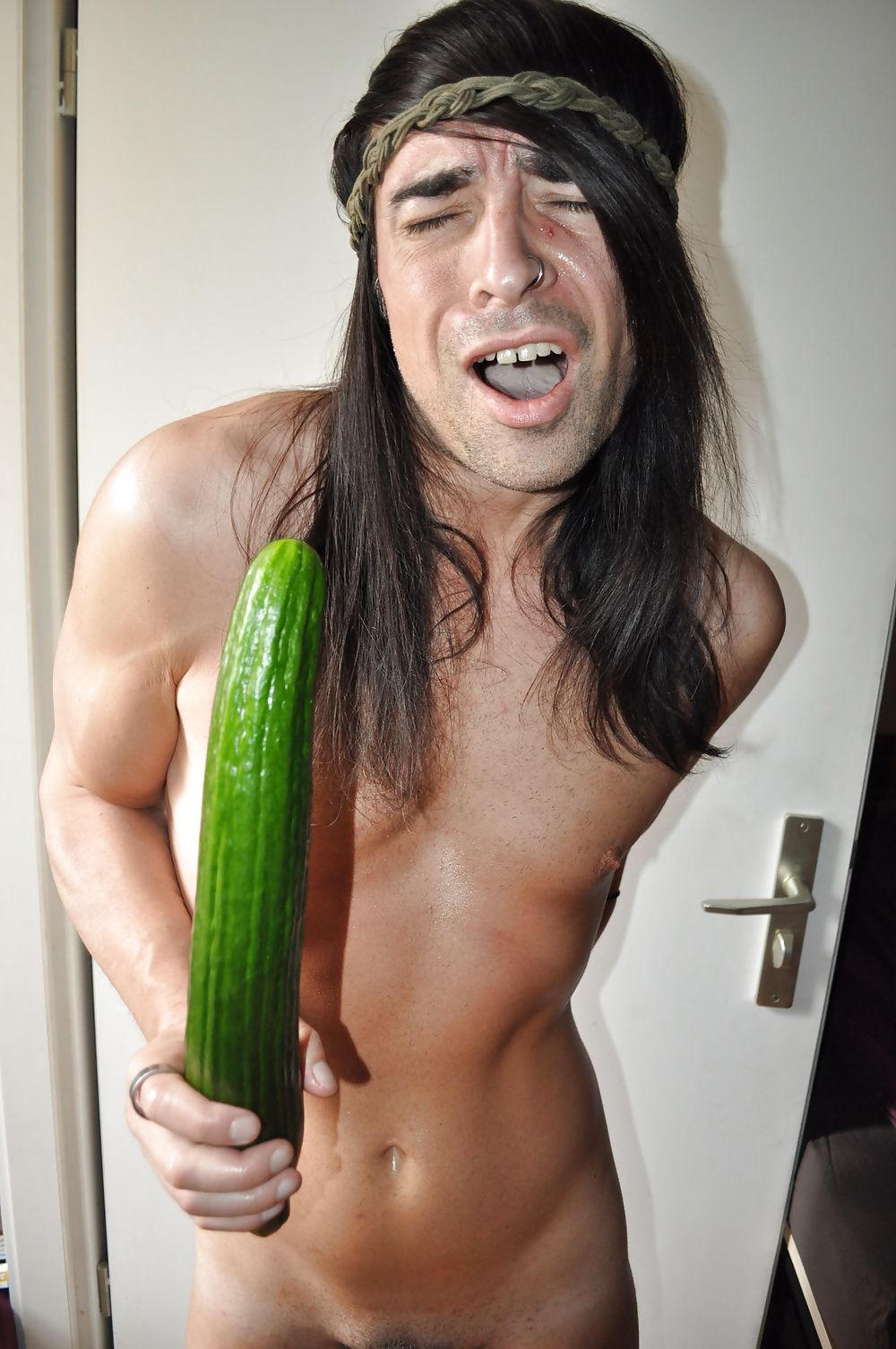 Tygra gets off with two huge cucumbers #9