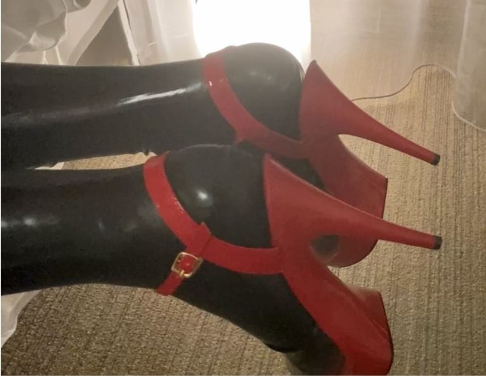 Black and Red Latex Fetish Couple #14