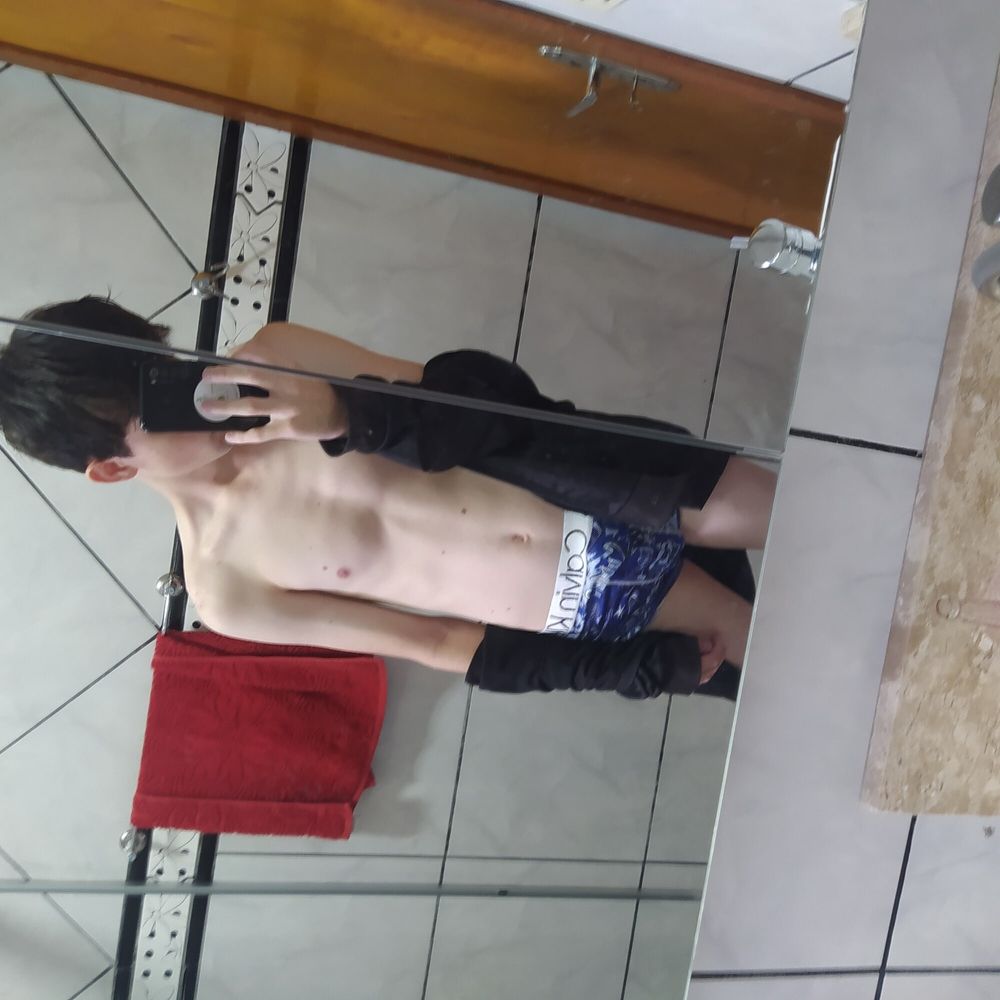 Boy showing off in the mirror #9