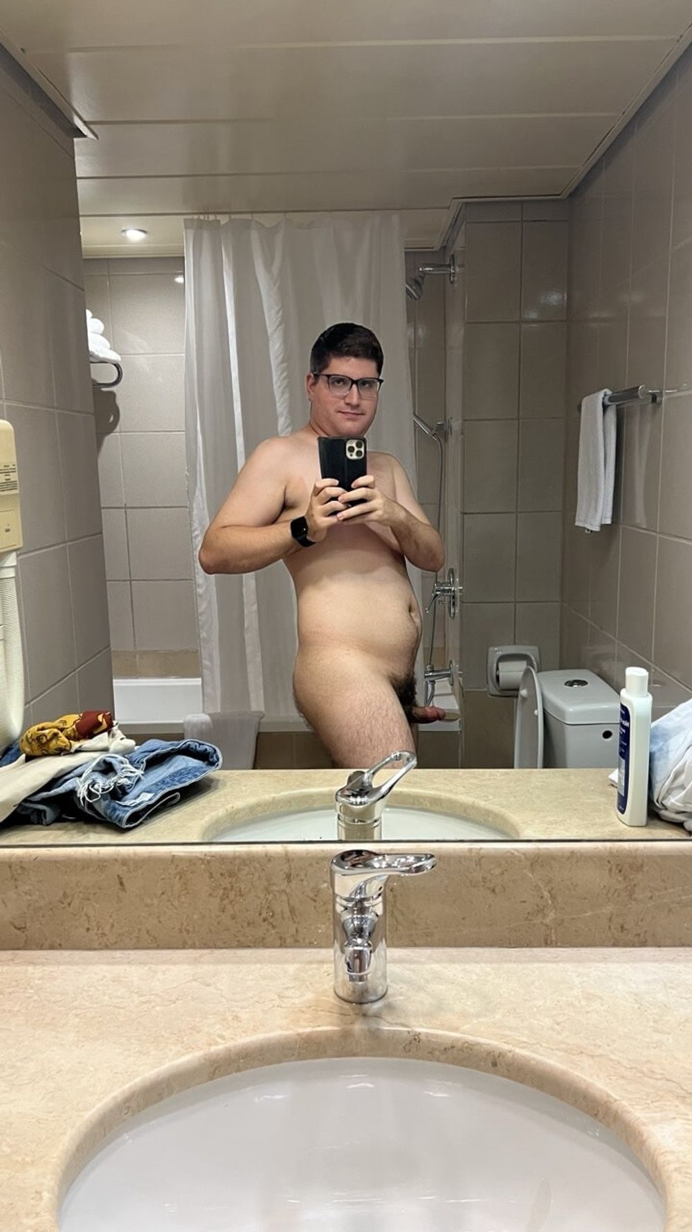 Naked in front of a mirror in the bathroom #3