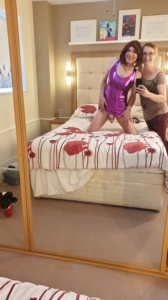 Sissy Lucy posing in Chastity and bodycon dress #21