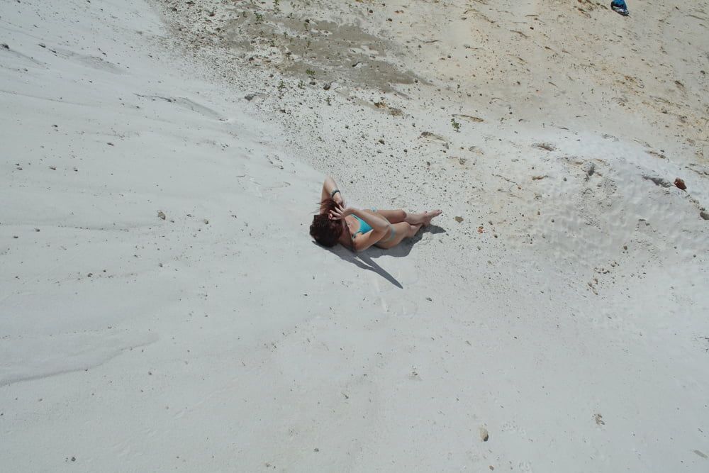 On White Sand in turquos bikini #19