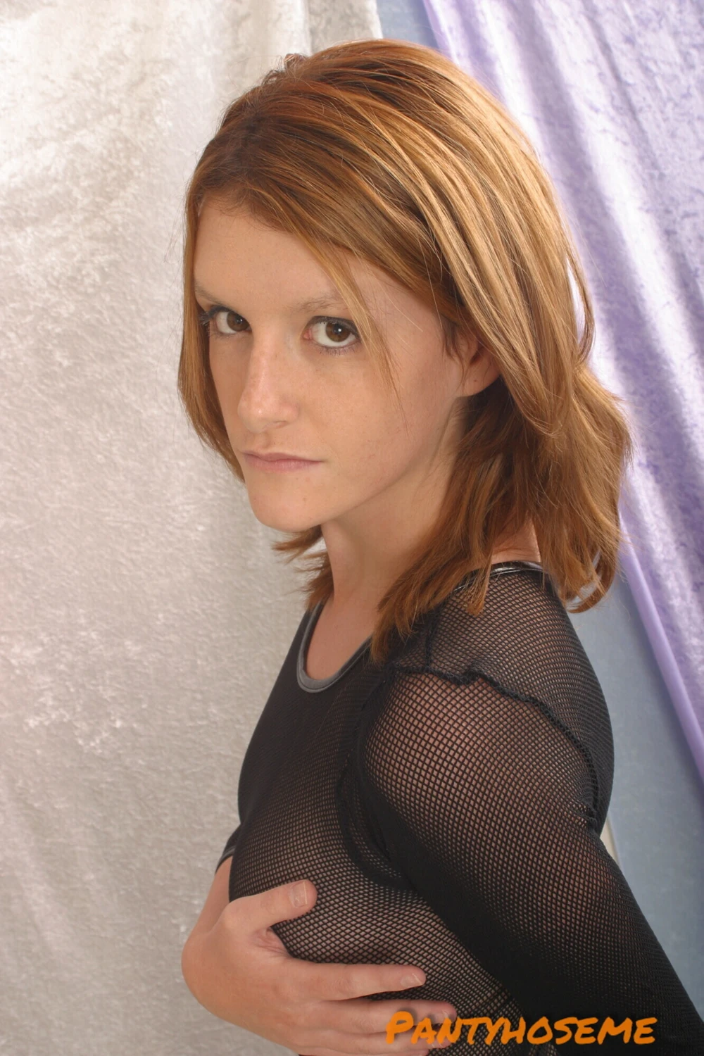 Redhead Desiree In Fishnet Pantyhose #14