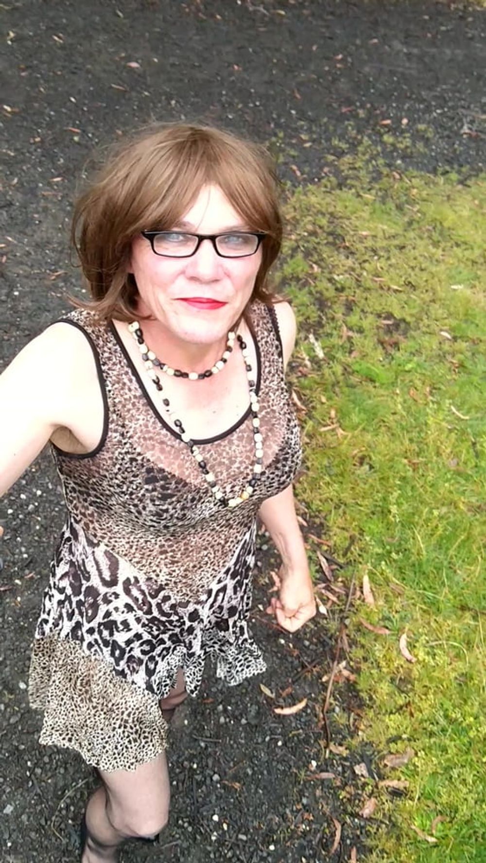 Crossdress Road trip leopard Print dress #20