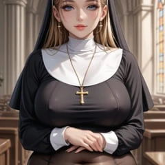 Attractive Busty Nun