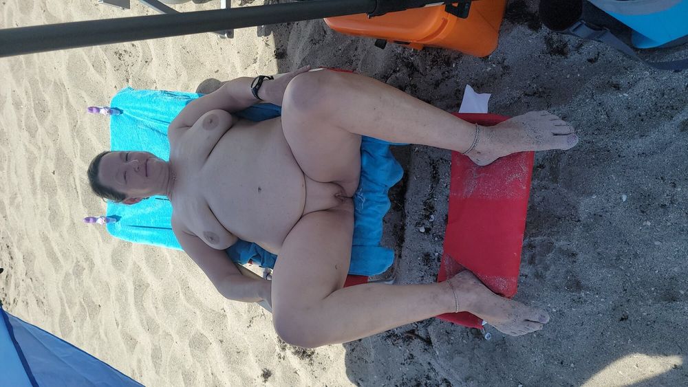 BBW having fun at the nude beach! #17