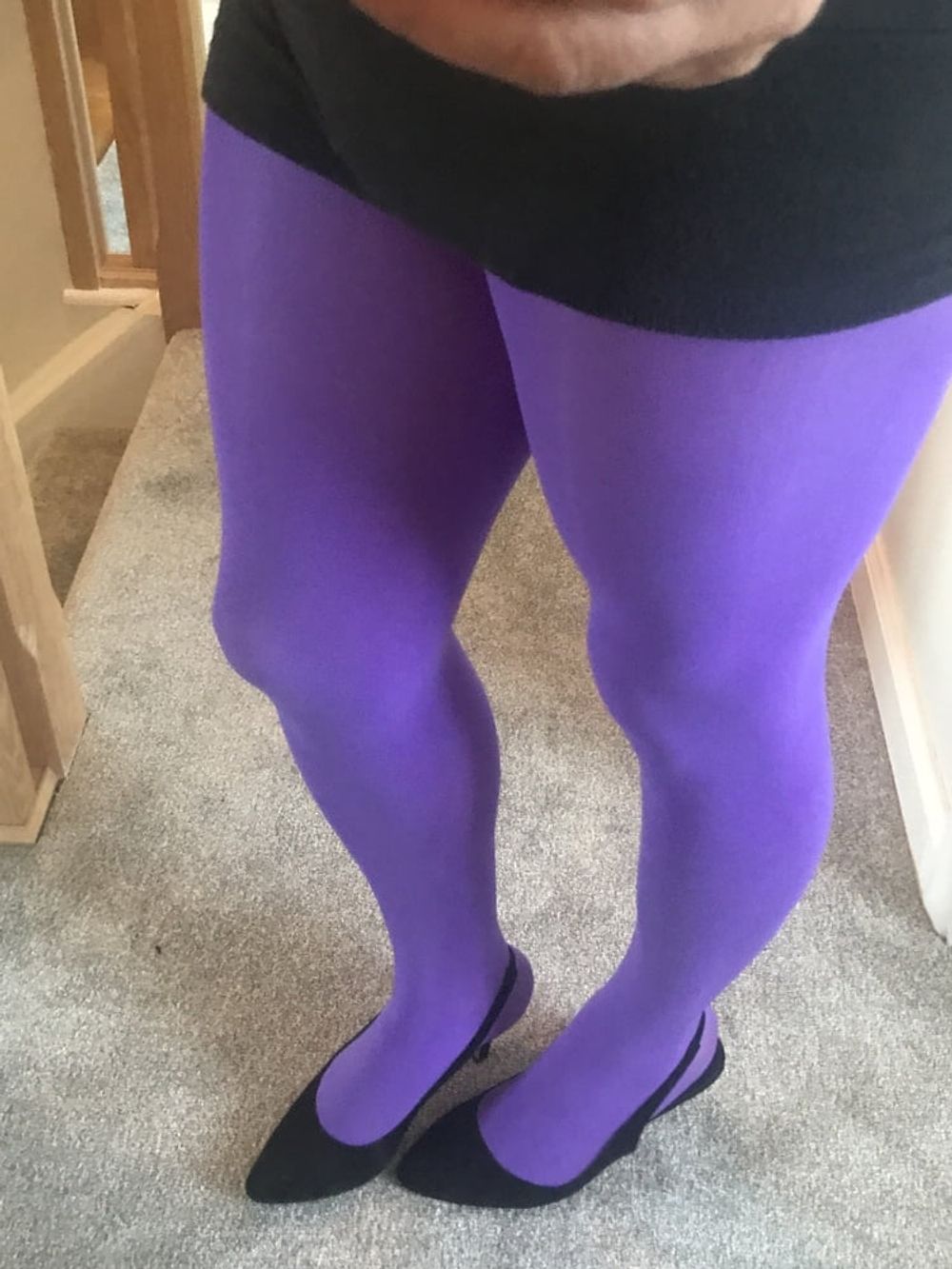 Wearing Purple tights pantyhose #52