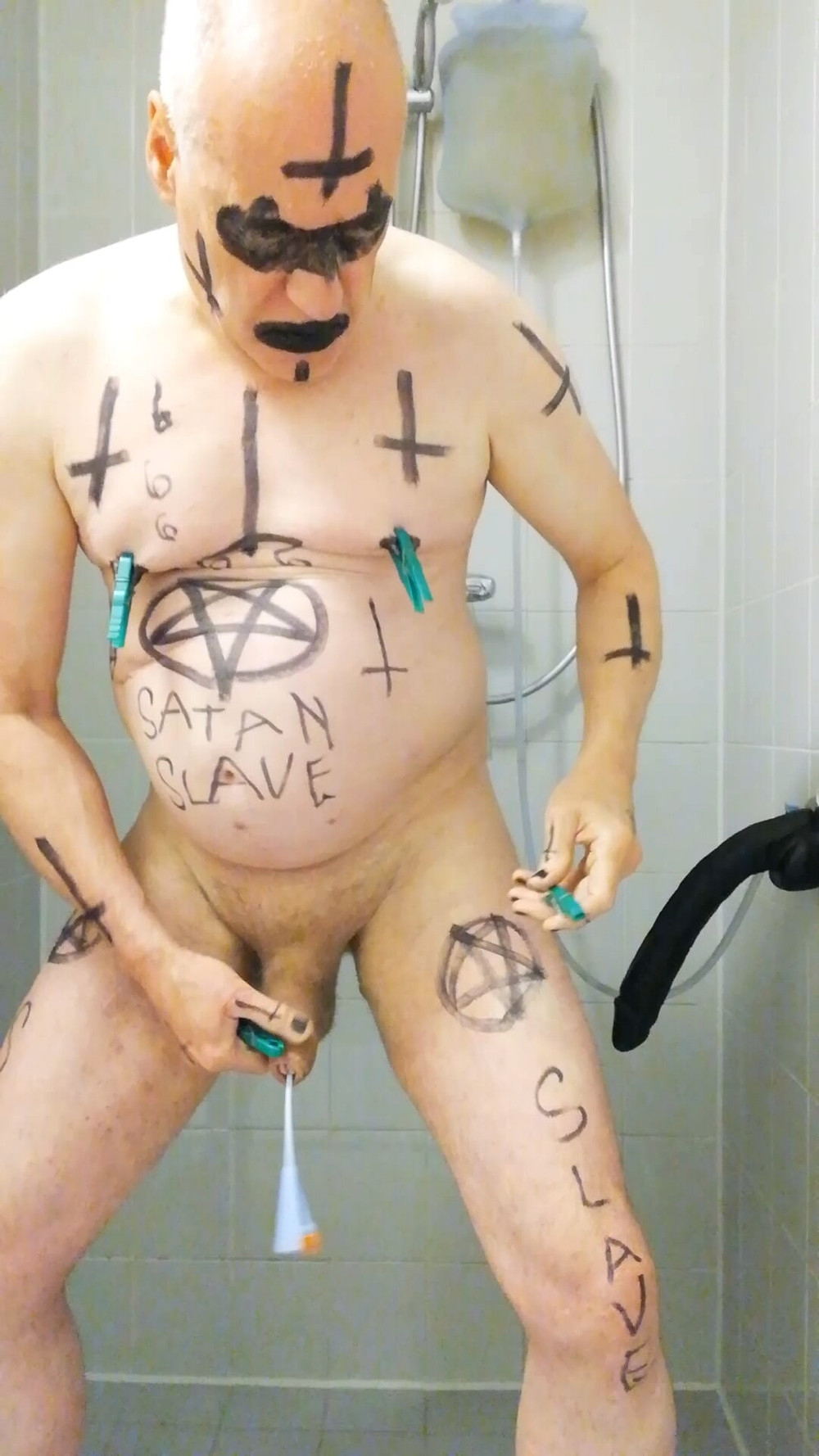 Satan slave takes a Satan enema on Satan's orders #31