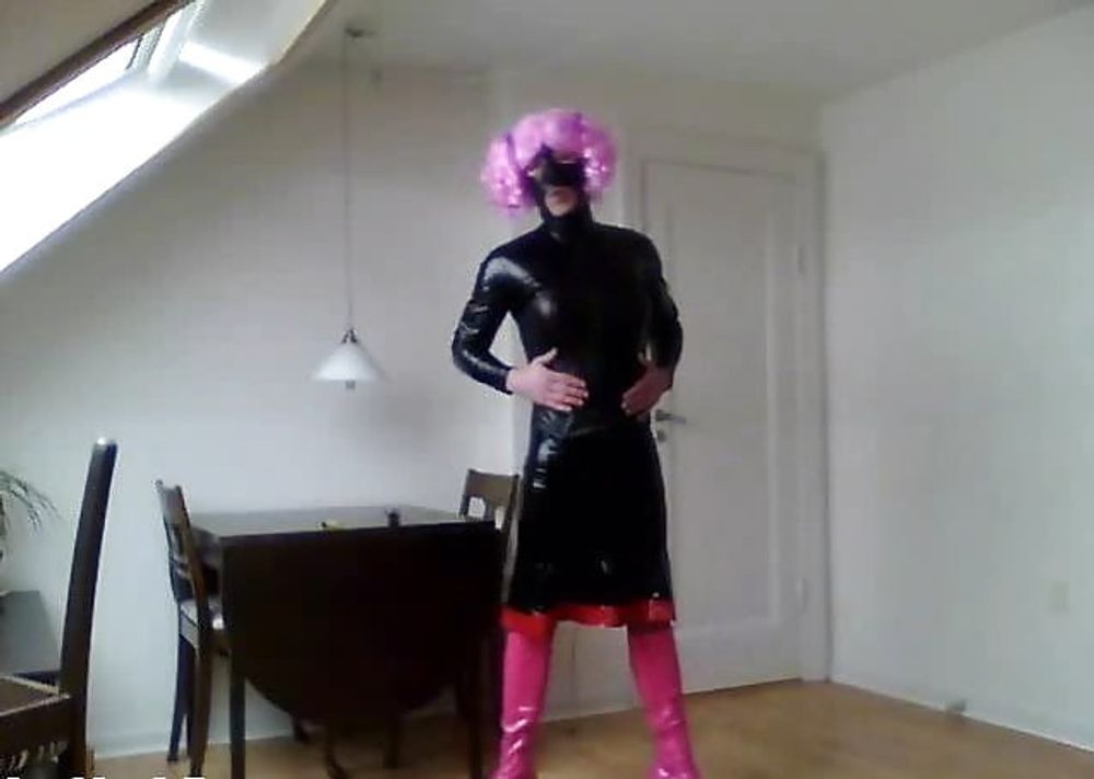 Latex and leather crossdresser #25