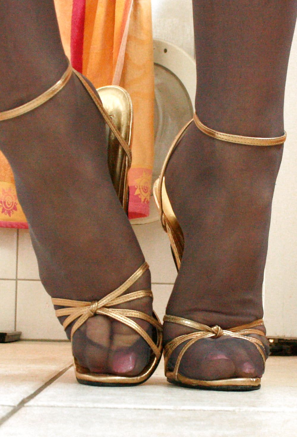 my wife's golden sandals #15