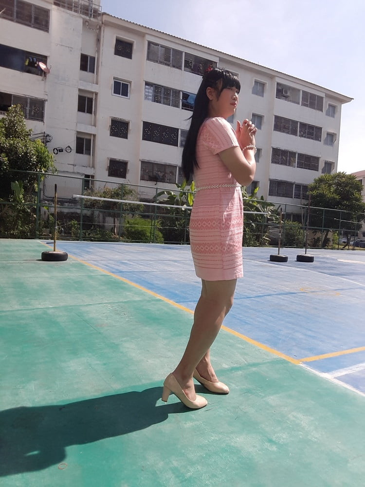 FN006 I&#039;m a kathoey in a Thai patterned dress #21