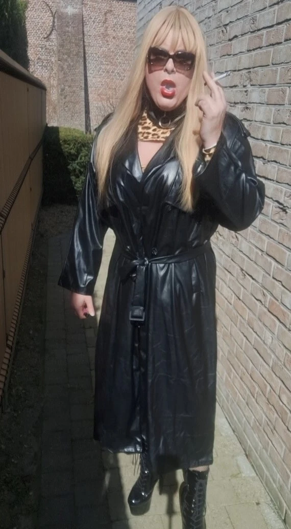 Smoking in black coat #6