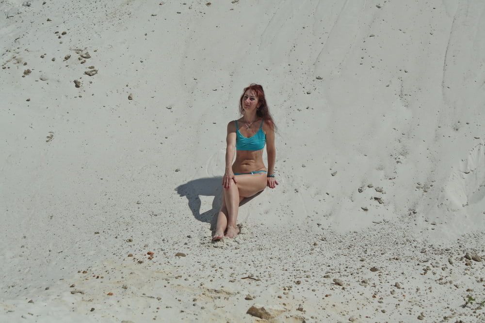 On White Sand in turquos bikini