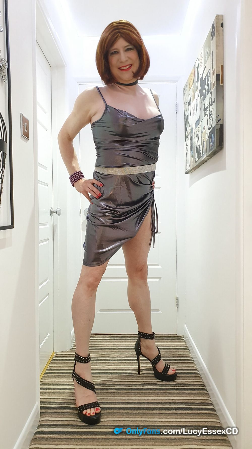 Big Cock crossdresser cock tent in my cocktail dress #4