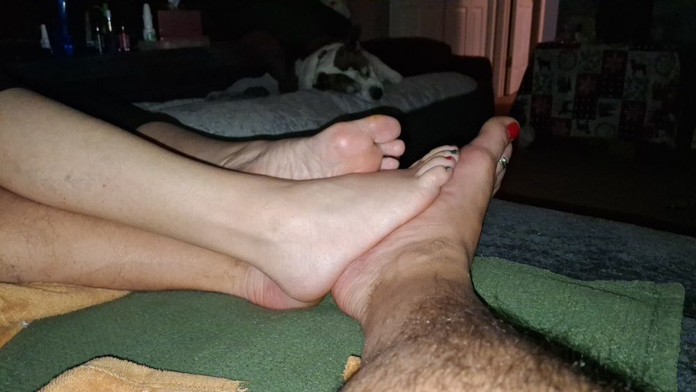 Playing footsie after our Pedicure #8