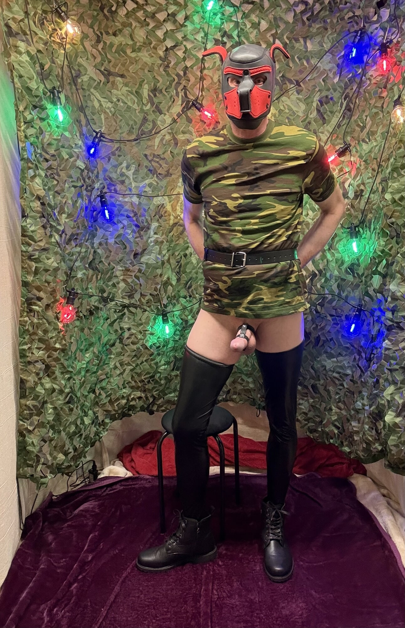 Naked Cock show with Cock Strap
