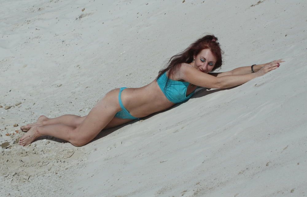 On White Sand in turquos bikini #35