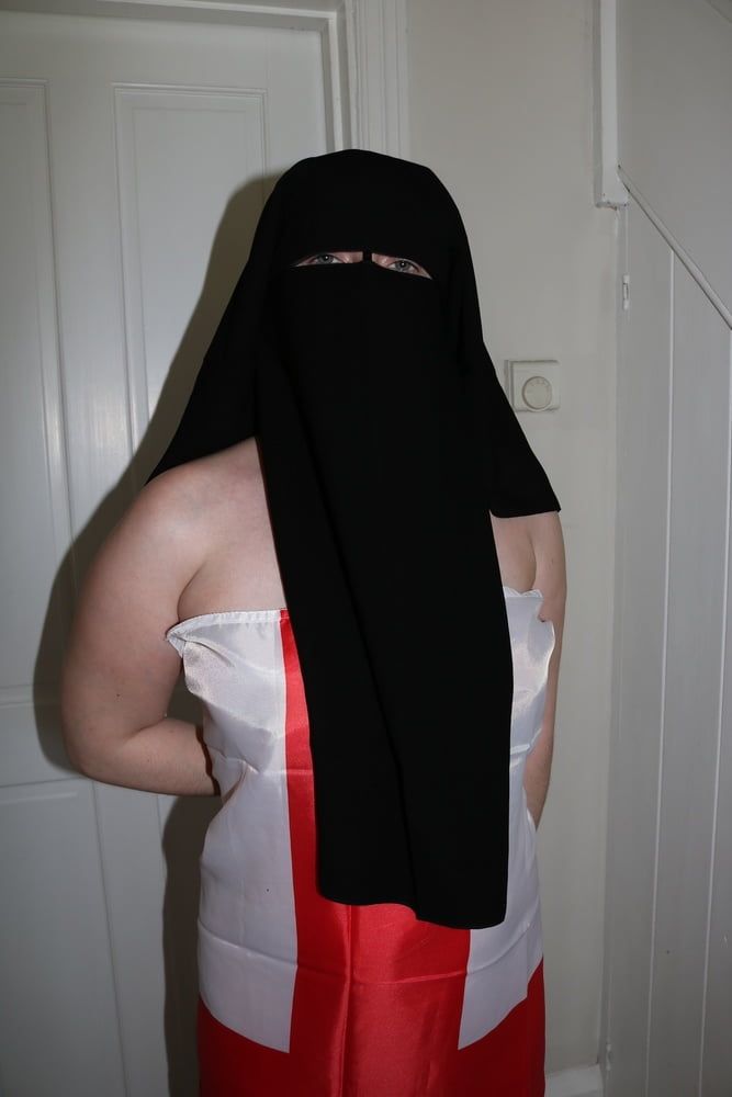 Wearing Niqab and England Flag #4
