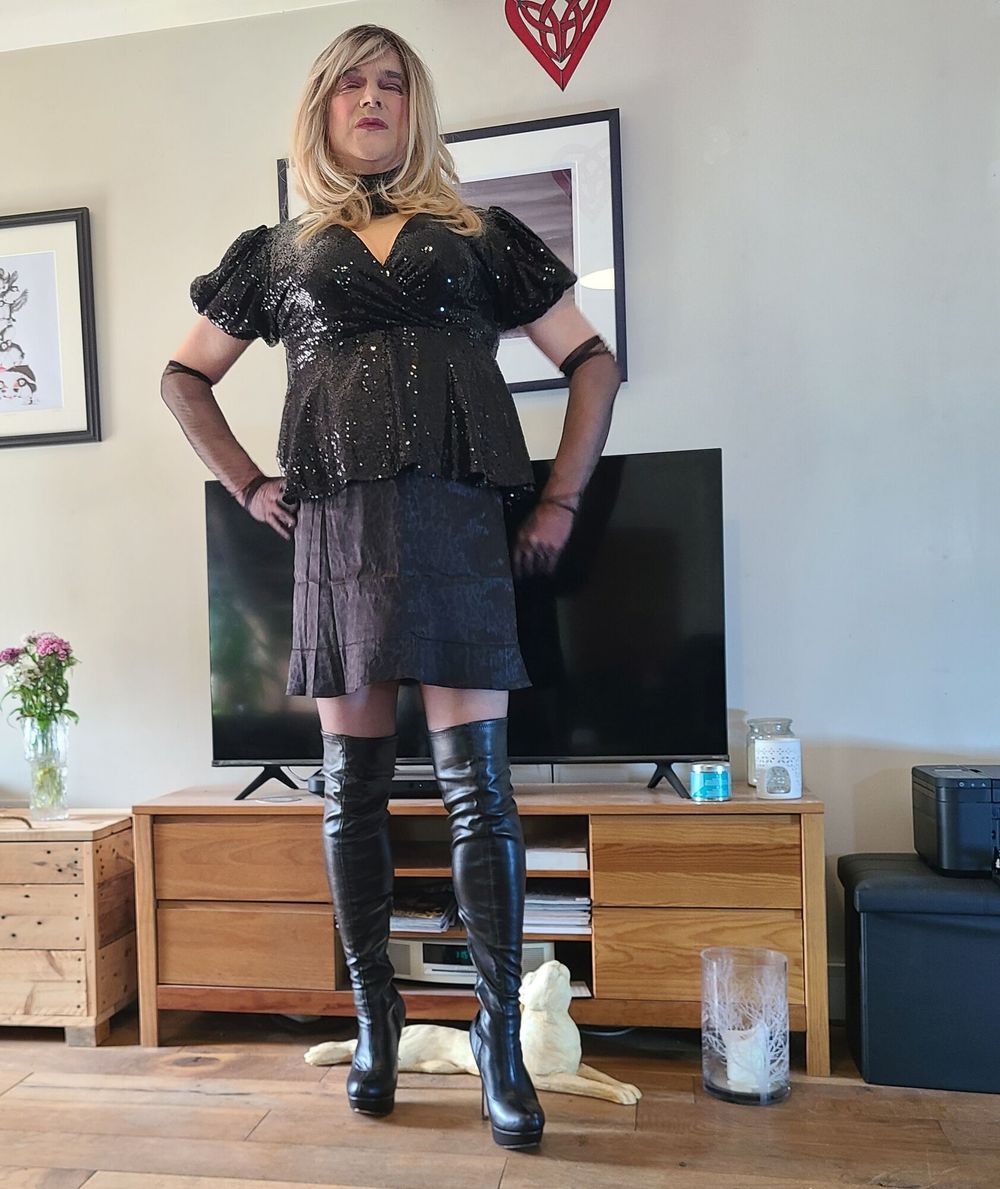 crossdresser in stockings and heels #28