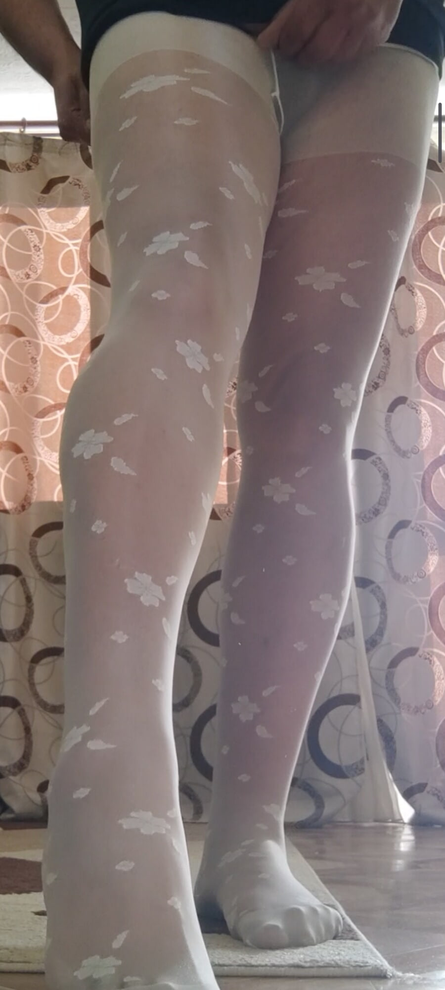 White patterned pantyhose are so sexy  #18