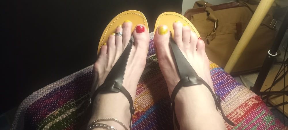 Trying Red and Yellow with my new sandals... #2