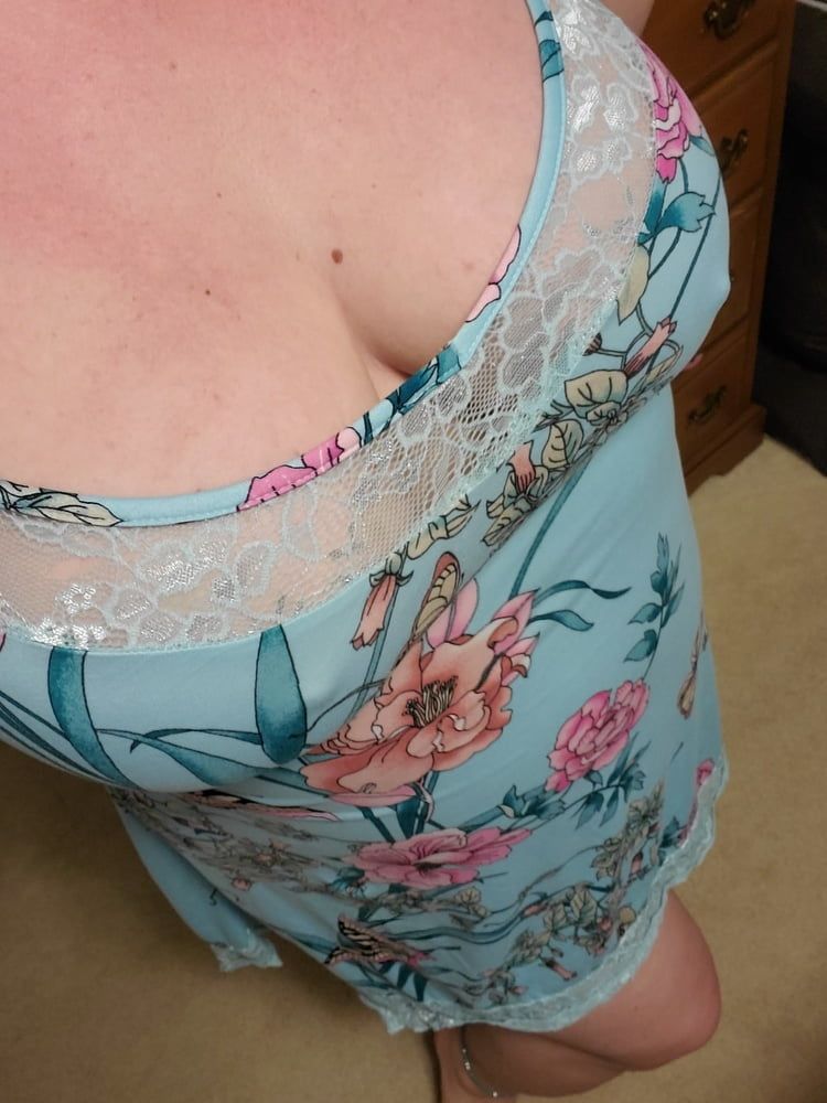 Blue lace panties and bra bored housewife milf bbw #12