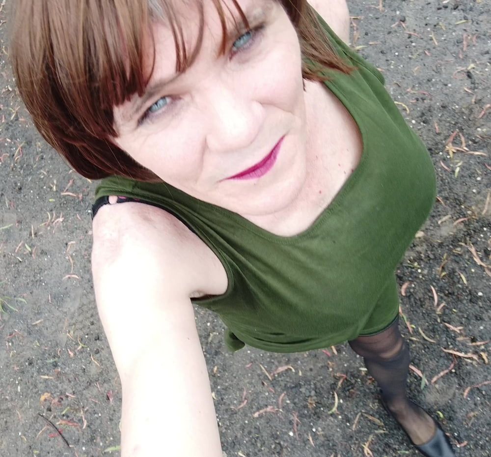 Road trip to old train Tunnel-Green Dress