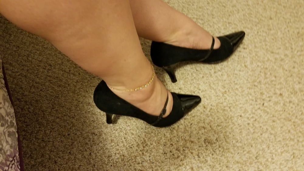Playing in my shoe closet pretty feet heels flats milf  wife #10