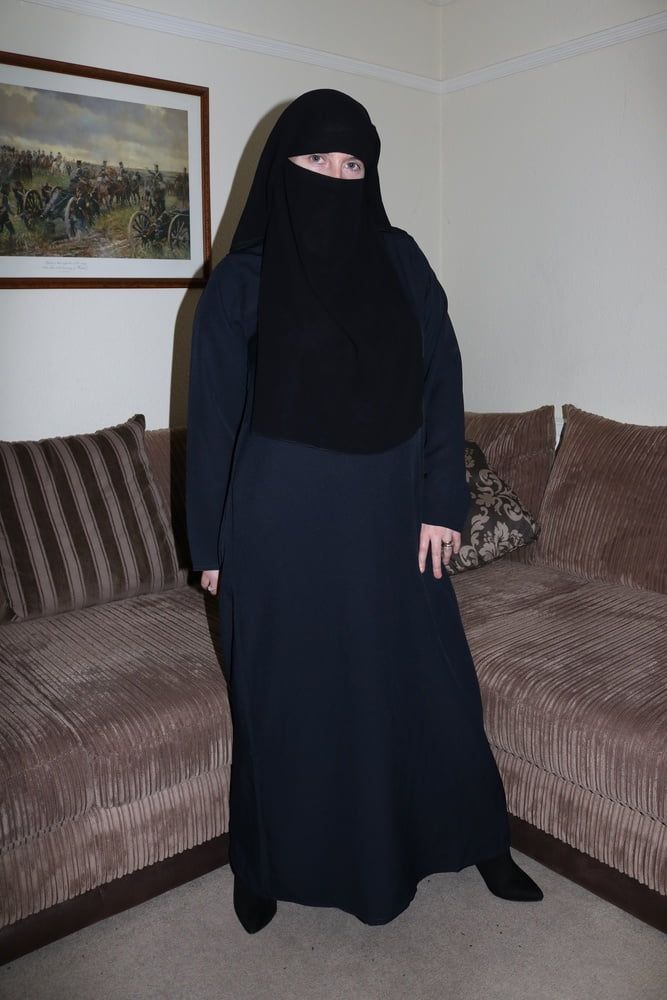 Wife in Burqa Niqab Stockings and Suspenders #2