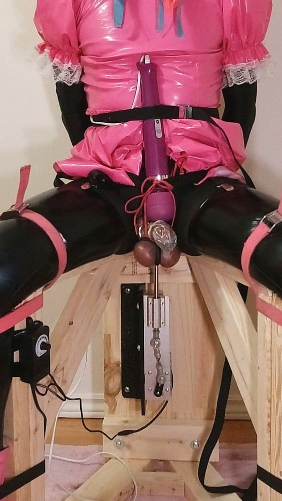 fed my own cum strapped to fucking machine chair in chastity #30