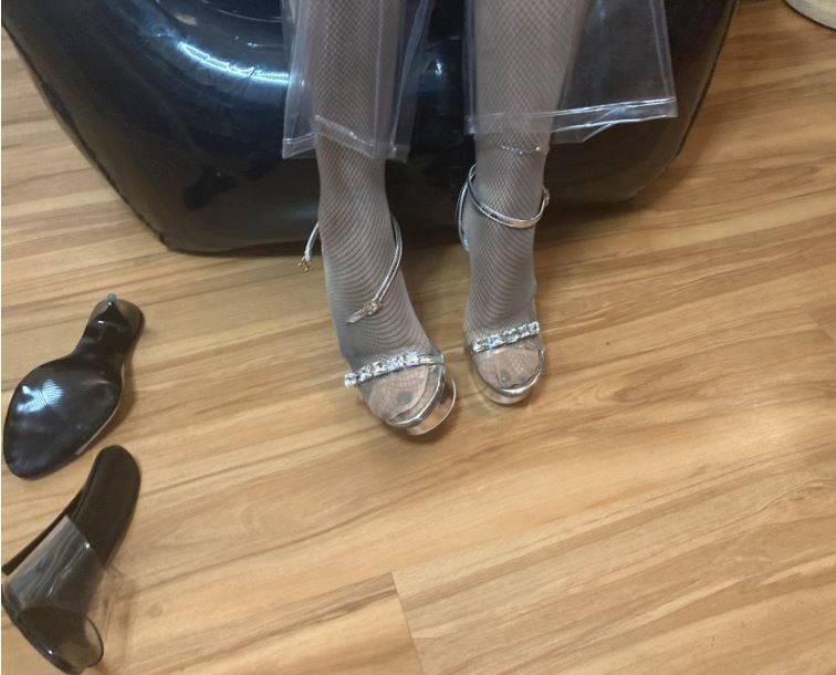 Clear High Heels and Clear PVC Fetish #17