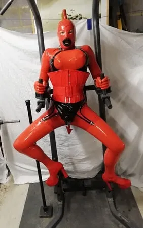 alison in rubber         