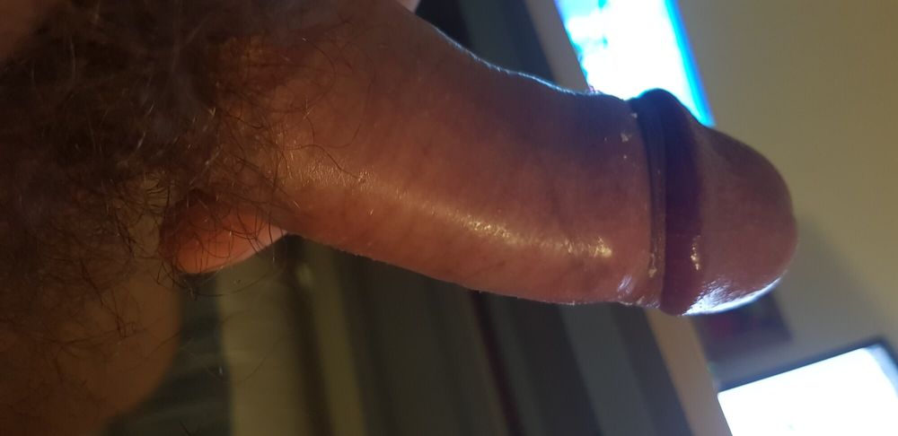 Hard and hairy uncut cock #4