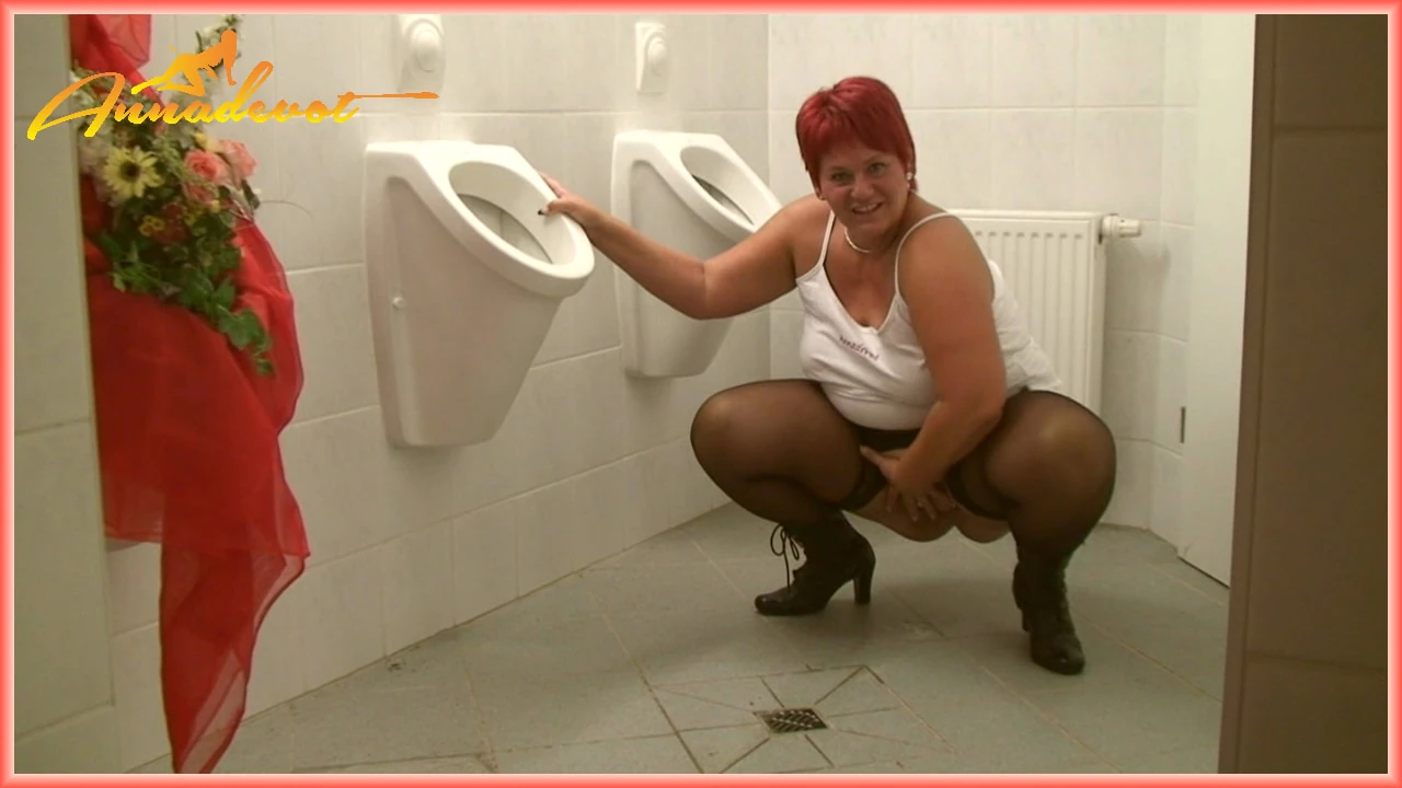 Annadevot - Pissed off with legs apart in the men's toilet #11
