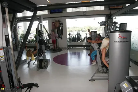 naked mature mothers do naked exercises at gym part          