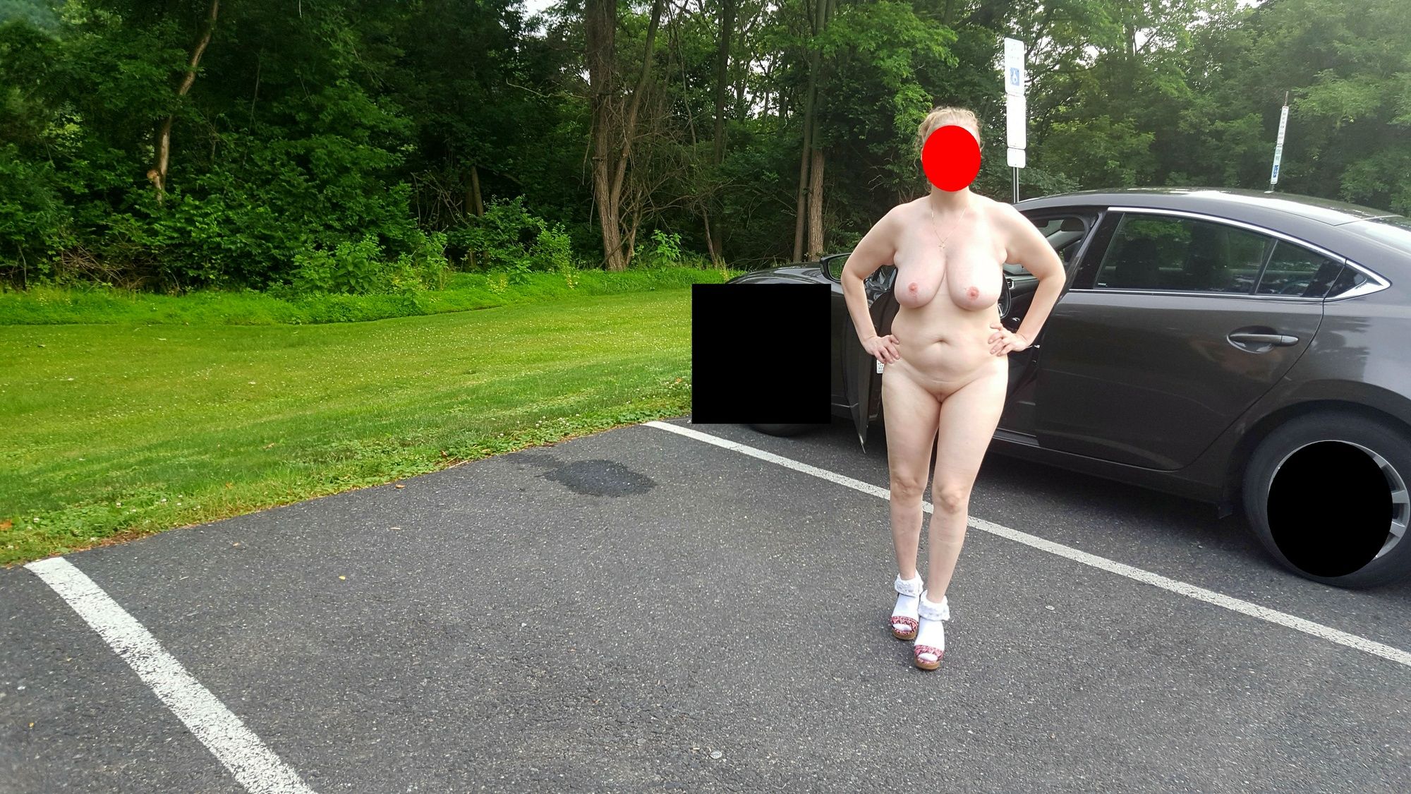 naked parking lot walk #6