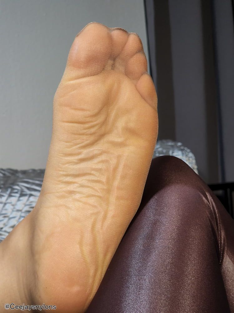 Sexy Size 11 Feet in Tan Nylons